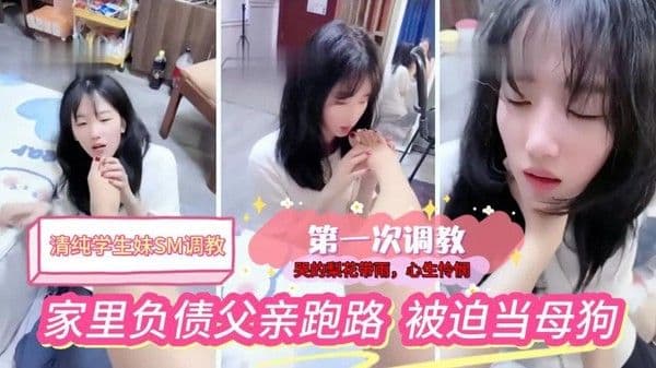 【清纯学生妹SM调教】清纯学生妹家里负债，被迫第一次接受调教，哭的梨花带雨