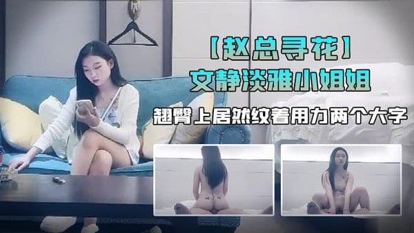 赵总寻花外表看着.文静淡雅小姐姐翘臀上居然纹着用力两个大字果然极品尤物