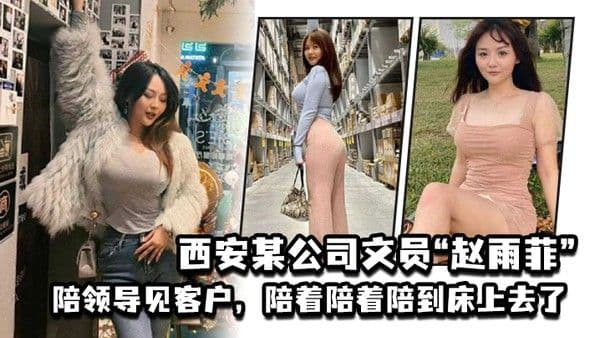 西安某公.司文员赵雨菲陪领导见客户陪着陪着陪到床上去了被老公发现后曝光