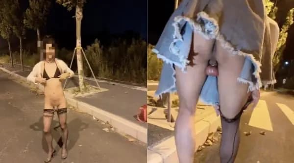 是北北没错啦 半夜的路边竟然有位小姐姐在换衣服 天呐快来看呀